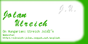 jolan ulreich business card